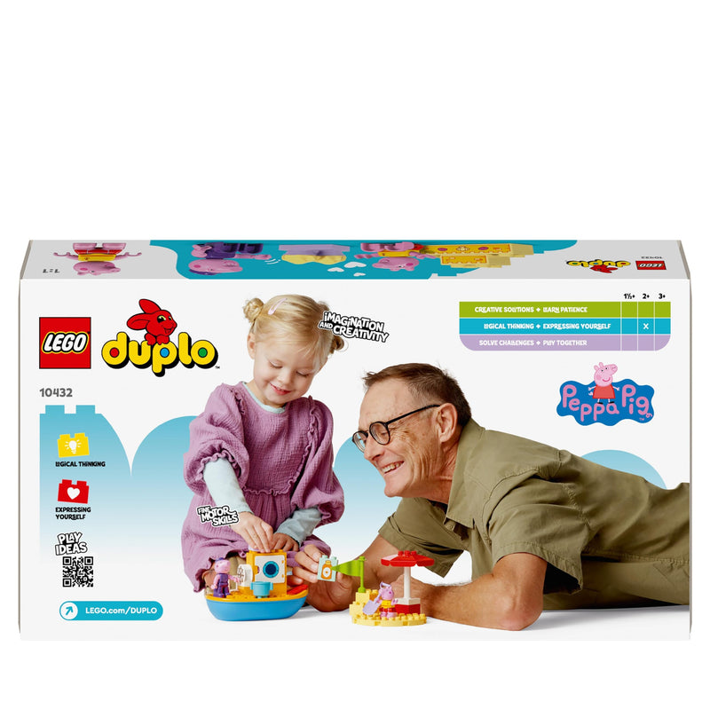 LEGO DUPLO Peppa Pig Boat Trip Toy, Early Development and Activity Toddler Toys with 2 Figures, Summer Bricks Set, Gift Idea for 2 Plus Year Old Girls & Boys 10432