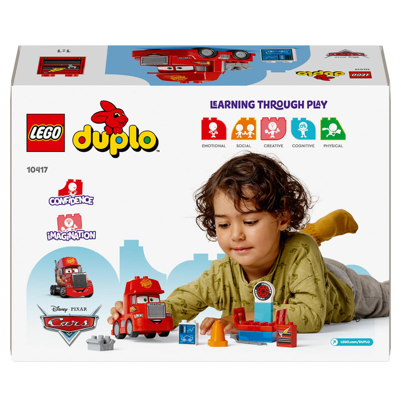 LEGO DUPLO Disney and Pixar’s Cars Mack at the Race Set, Truck Building Toy for 2 Plus Year Old Toddlers, Boys & Girls, Buildable Red Hauler from the Film, Birthday Gift Idea 10417