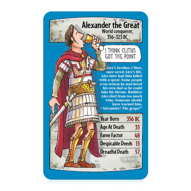 Top Trumps Horrible Histories Specials Card Game, play with history’s most despicable from King Henry VIII, Cleopatra VII and Alexander the Great, gift and toy for boys and girls Aged 6 plus