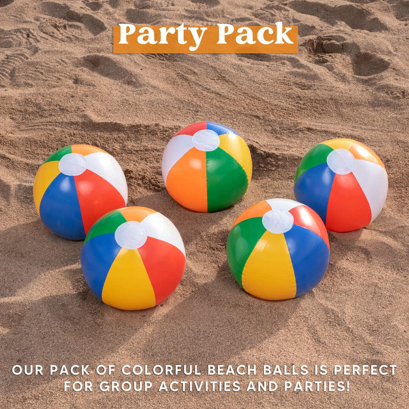 JOYIN Rainbow Beach Balls(12 Pack), 30 cm Inflatable Swimming Pool Toys for Summer Water Games Kids Birthday Party Supplies Combo Set Include Inflatable Beach Balls