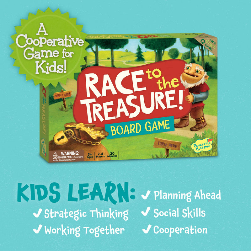 Peaceable Kingdom Race to the Treasure! Award Winning Beat the Ogre Cooperative Game for Kids