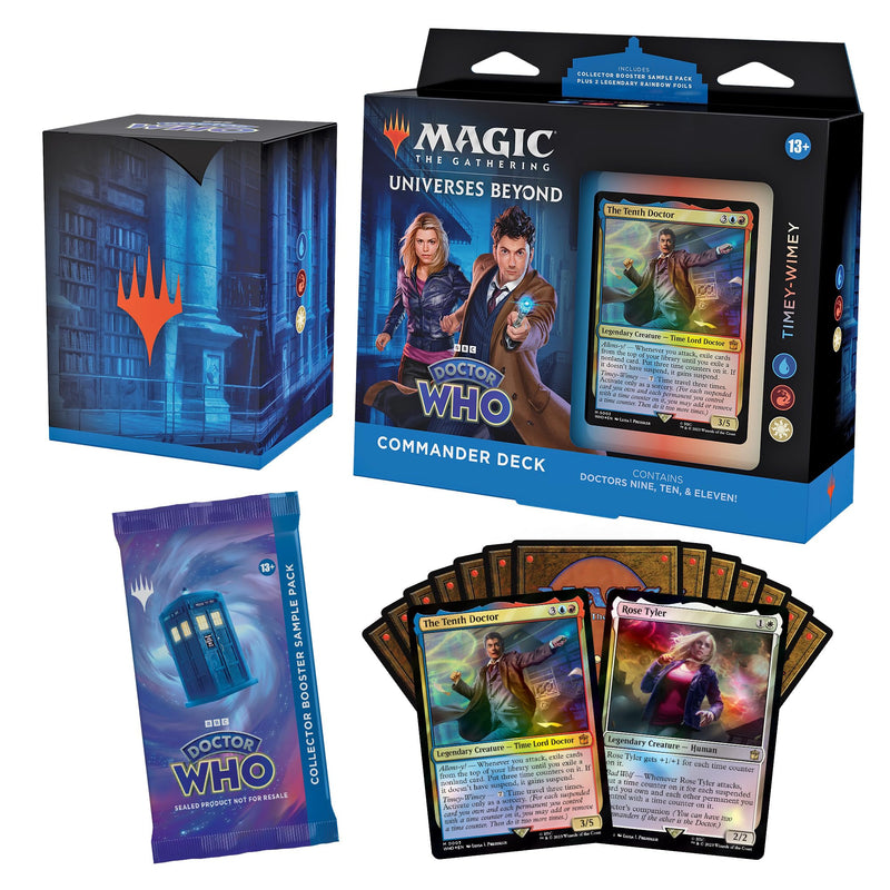 Magic The Gathering Doctor Who Commander Deck Bundle - Includes All 4 Decks (1 Masters of Evil, 1 Blast from The Past, 1 Timey-Wimey, and 1 Paradox Power Deck Set)