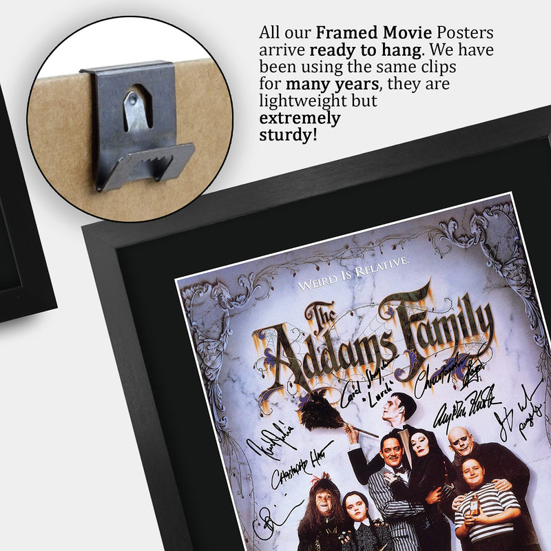 HWC Trading FR A3 The Addams Family Movie Poster Christina Ricci, Christopher Lloyd Gifts Printed Poster Signed Autograph Picture for Movie Memorabilia Fans - A3 Framed