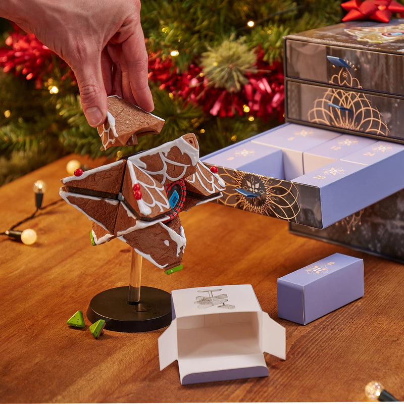 CC Countdown Characters by Numskull 2023 Destiny Gingerbread Ghost Shell Collectible Figure - Official Destiny Merchandise - Buildable Advent Calendar Statue