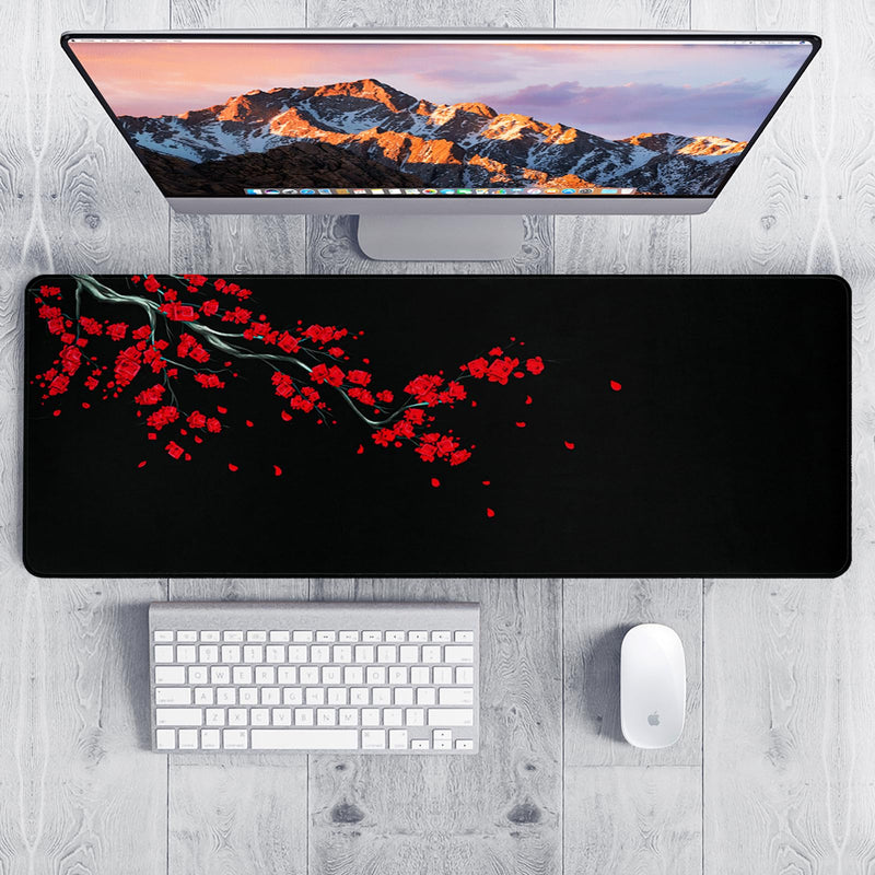 YUWLDD Mouse Pad Gaming Large Desk Pad (31.5 x 11.8 x0.12 inch) Washable Large Mouse Mat, Japanese Mouse Pad with Anti-Slip Rubber Base, Extended Mouse Pad for Office & Home.