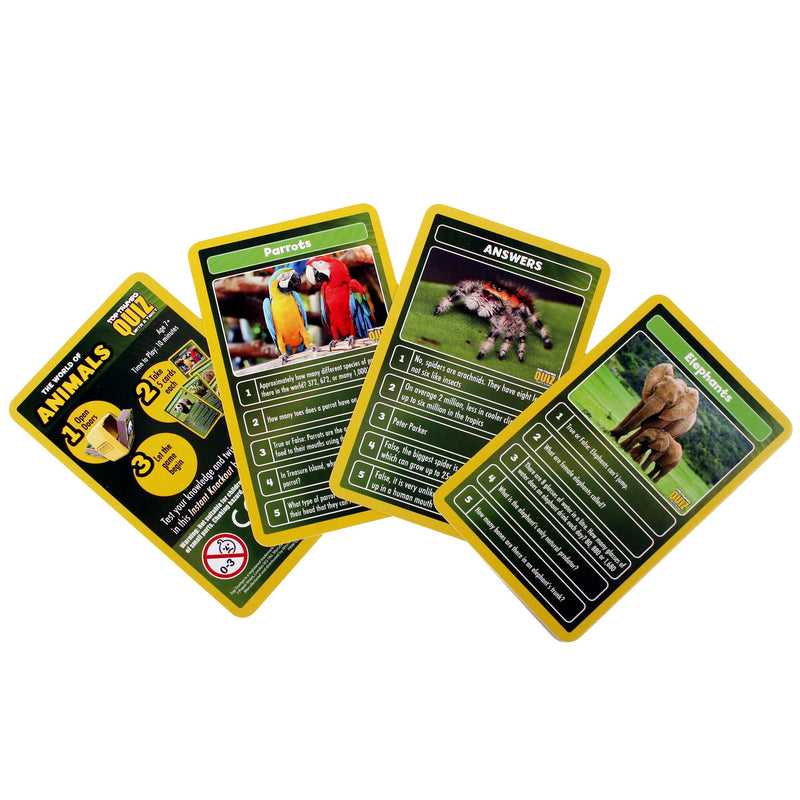 Top Trumps The World of Animals Quiz Game, 500 questions to test your knowledge and memory on dogs, lions, elephants, monkeys, snakes and tigers, gift and toy for boys and girls aged 8 plus