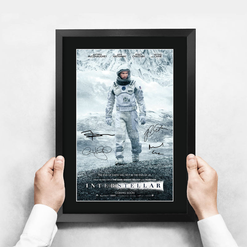 HWC Trading FR A3 Interstellar Matthew McConaughey, Anne Hathaway Gifts Printed Poster Signed Autograph Picture for Movie Memorabilia Fans - A3 Framed