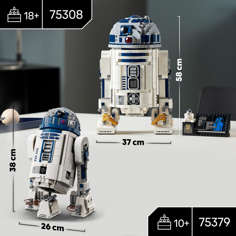 LEGO Star Wars R2-D2 Model Set, Buildable Toy Droid Figure for 10 Plus Year Old Kids, Boys & Girls, with 25th Anniversary Darth Malek Minifigure and Decoration Plaque, Memorabilia Gift Idea 75379