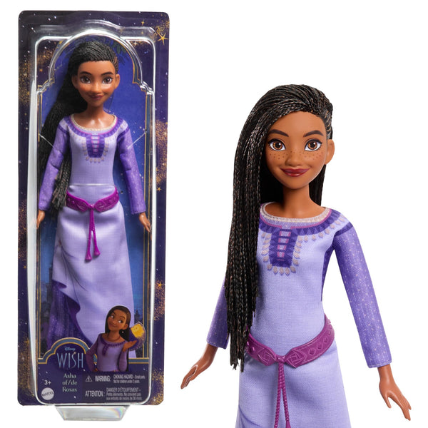 Mattel Disney Wish Asha of Rosas, Collectible Fashion Doll, Poseable Doll with Long Hair, Removable Outfit, Shoes, and Doll Accessories, Toys for Ages 3 and Up, One Doll, HPX23