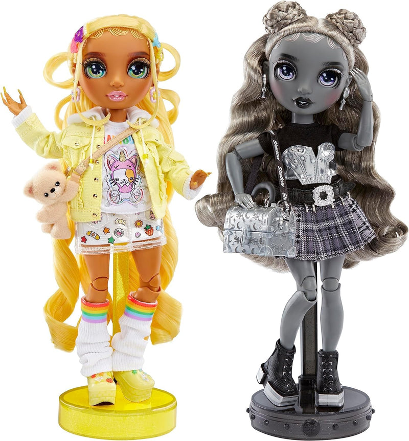 Rainbow High Shadow High Madison Twins 2 Pack - SUNNY & LUNA - Fashion Dolls with Yellow & Grey Designer Mix & Match Outfits with Accessories - Great for Kids 4-12 Years Old