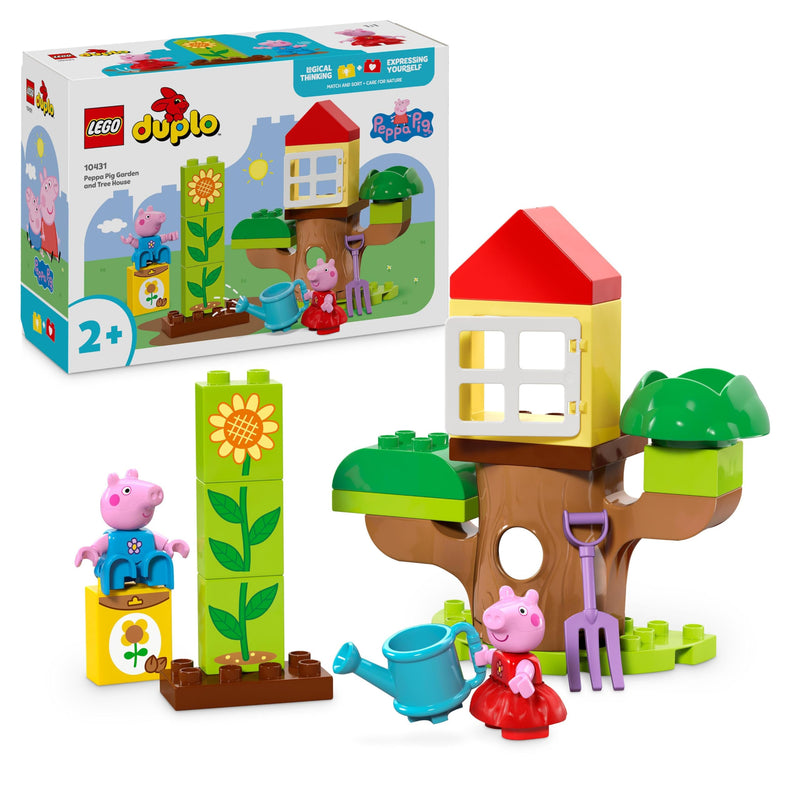 LEGO DUPLO Peppa Pig Garden and Tree House Toy, Includes 2 Figures, Educational Toddler Learning Toys for 2 Plus Year Old Girls & Boys, Birthday Gift Idea 10431