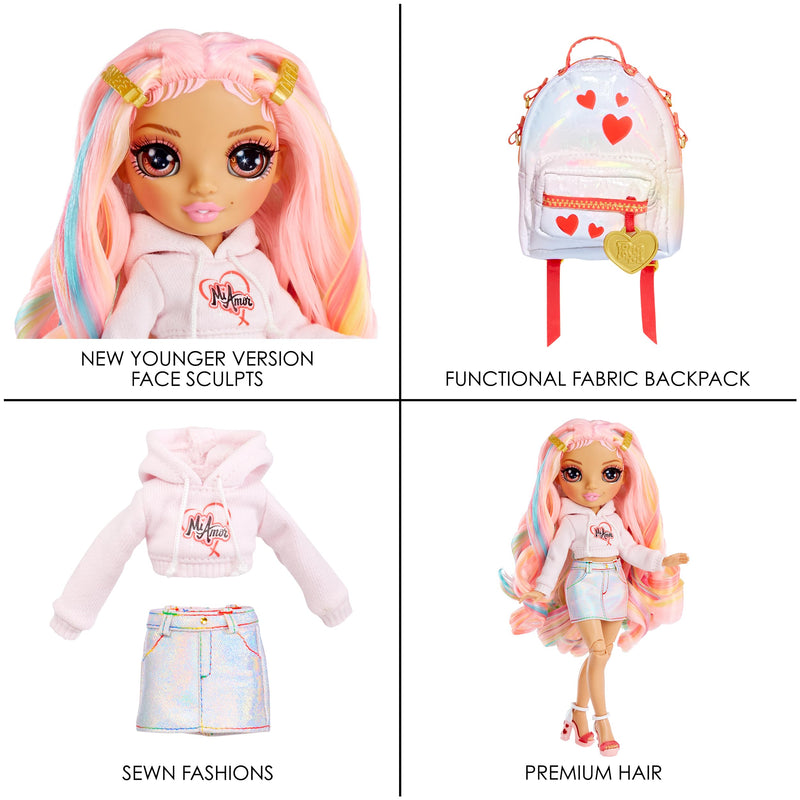 Rainbow Junior High Special Edition - KIA HART - 9"/22.86cm Pink Posable Fashion Doll with Accessories and Open/Close Soft Backpack - Great Toy Gift for Kids Ages 4-12