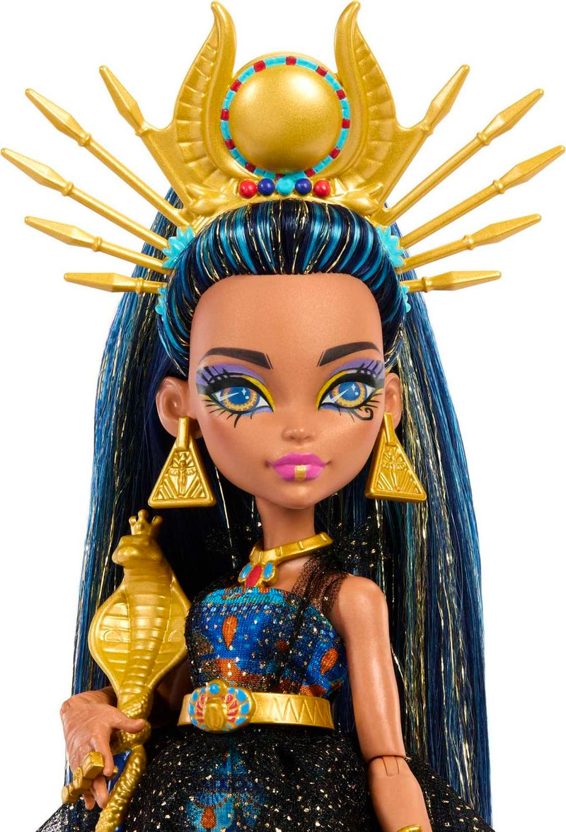 Monster High Monster Ball Doll, Cleo De Nile in Party Dress with Themed Accessories Including Scepter & Cupcakes