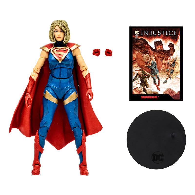 McFarlane Toys, DC Comic 7-inch Supergirl Action Figure with 22 Moving Parts, Collectible DC Injustice 2 Video Game Figure with Stand Base, Comic and Unique Collectible Character Card – Ages 12+