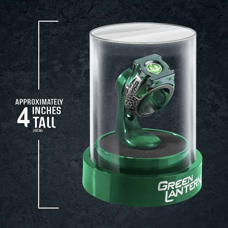 The Noble Collection DC Green Lantern Prop Ring & Display - Die Cast Metal Ring with 4in (10cm) Display Case - Officially Licensed Film Set Movie Props Gifts Jewellery