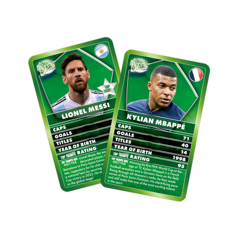 Top Trumps World Football Stars Specials Card Game Green, Play with Lionel Messi, Neymar, Cristiano Ronaldo and Harry Kane, Educational Gift and Toys for ages 6 plus