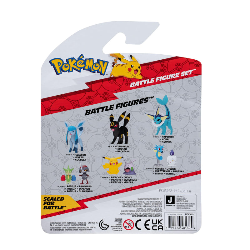 Pokémon 3 Pack-Features 2 Snorunt, Pikipek and 3-Inch Galarian Ponyta Battle Figures, Black