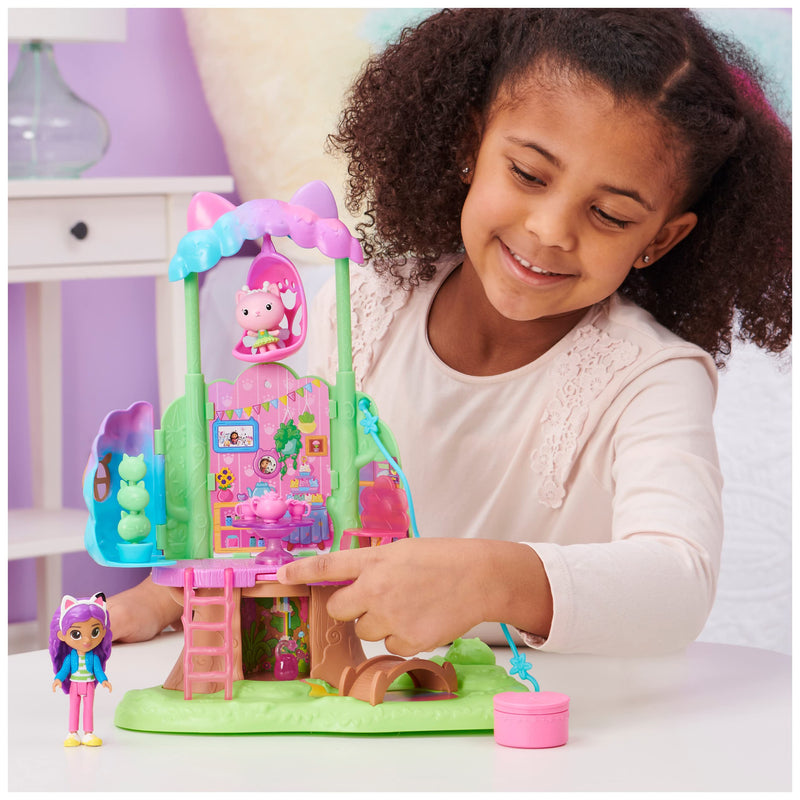 Gabby's Dollhouse, Transforming Garden Treehouse Playset with Lights, 2 Figures, 5 Accessories, 1 Delivery, 3 Furniture, Kids’ Toys for Ages 3 and above