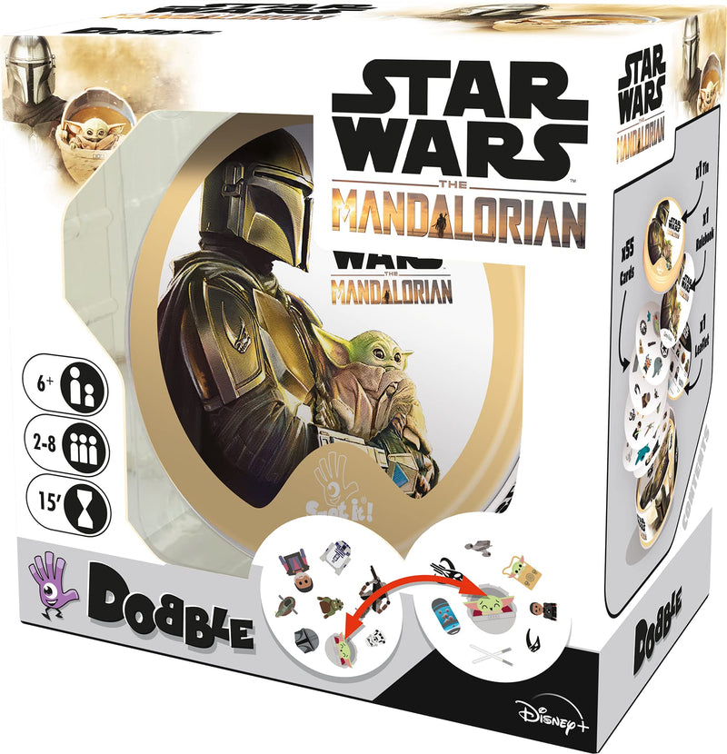 Asmodee | Dobble Star Wars Mandalorian | Card Game | Ages 6+ | 2-8 Players | 15 Minutes Playing Time