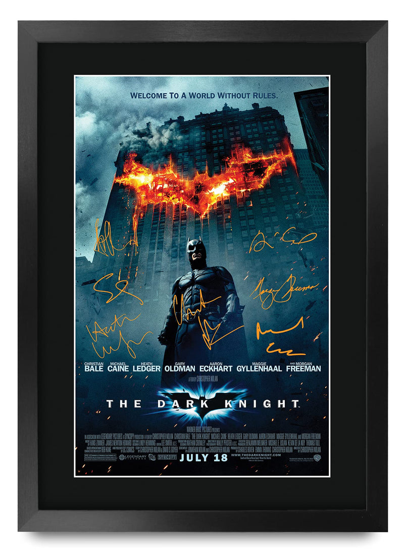 HWC Trading A3 FR The Dark Knight Christian Bale Gifts Printed Poster Signed Autograph Picture for Movie Memorabilia Fans - A3 Framed