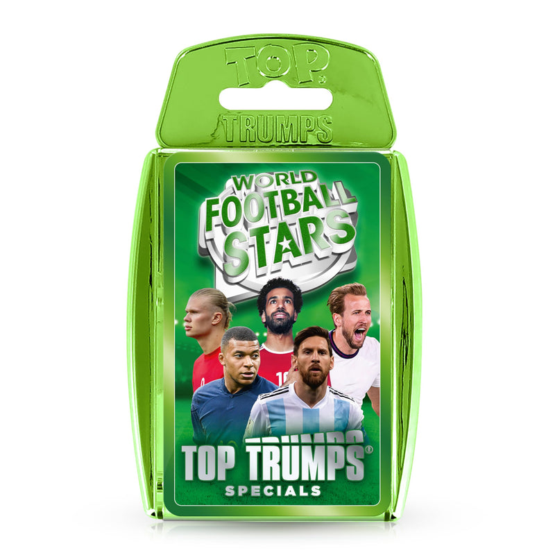 Top Trumps World Football Stars Specials Card Game Green, Play with Lionel Messi, Neymar, Cristiano Ronaldo and Harry Kane, Educational Gift and Toys for ages 6 plus