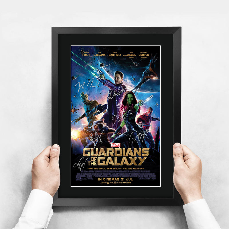 HWC Trading A3 FR Guardians of The Galaxy 1 Chris Pratt and Cast Gifts Printed Poster Signed Autograph Picture for Movie Memorabilia Fans - A3 Framed