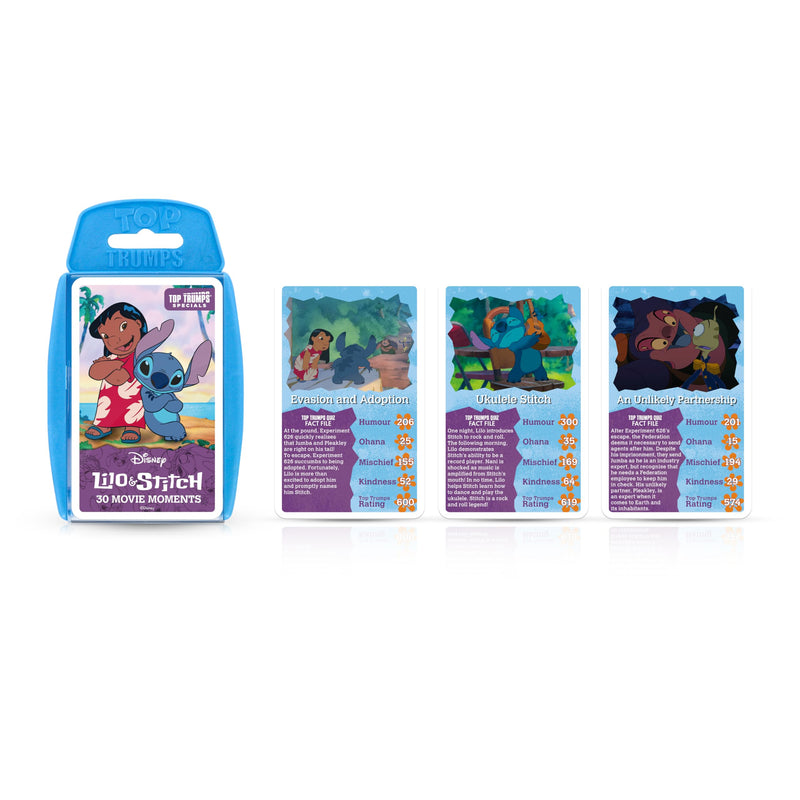 Top Trumps Specials Disney’s Lilo and Stitch 30 Movie Moments Card Game, Play with scenes featuring Lilo, Stitch, Jumba, Pleakley and Scrump, Educational gift for ages 8 plus