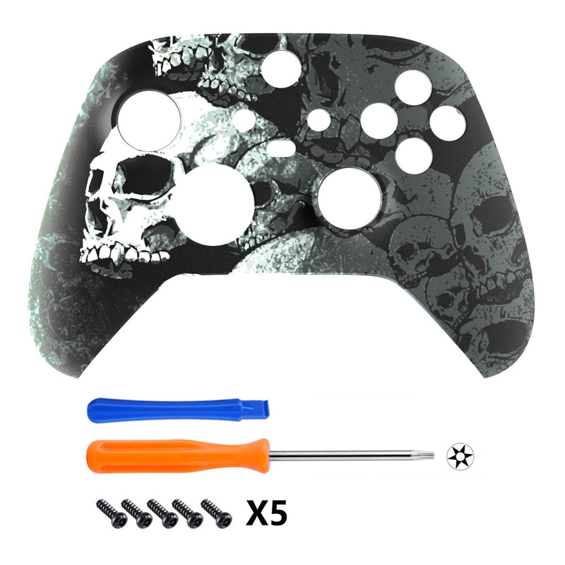 eXtremeRate Replacement Shell for Xbox Series X & S Controller - Unleash Your Style - Lonely Skull Custom Acessories Skin Front Housing Cover for Xbox Core Controller Wireless [Control NOT Included]