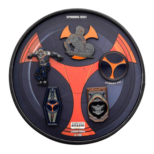 Marvel Studios: Black Widow "Taskmaster" Metal-based with Enamel 5 Lapel Pin Set Comes in an Officially Licensed Spinning 16cm Circular Window Box(Amazon Exclusive)