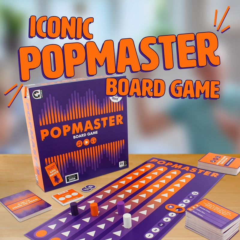 Ginger Fox Official PopMaster Board Game | Special Edition | Based on the Fun Weekday Greatest Hits Radio Quiz | Includes The Iconic 3-in-10 Question Round From Ken Bruce | Family Fun Music Trivia