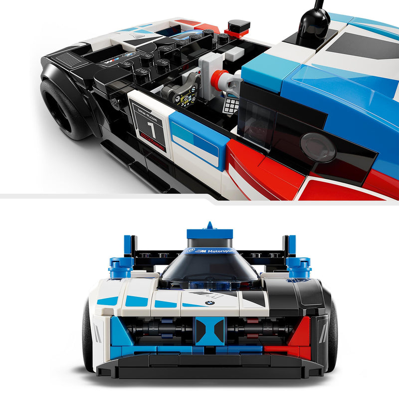 LEGO Speed Champions BMW M4 GT3 & BMW M Hybrid V8 Race Car Toys for 9 Plus Year Old Boys & Girls, Buildable Model Vehicles with 2 Driver Minifigures, Kids' Bedroom Decoration, Birthday Gift Idea 76922