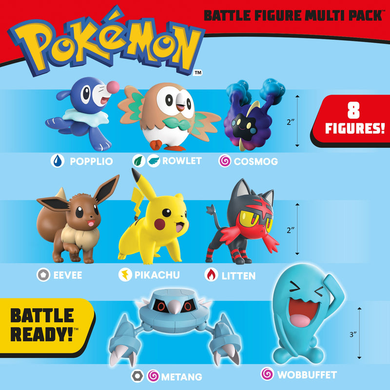 Pokemon Battle 8 Figure Multi Pack (2" & 3")