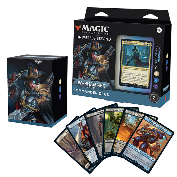 Magic The Gathering Universes Beyond: Warhammer 40,000 Commander Deck – Forces of the Imperium, for ages 13+