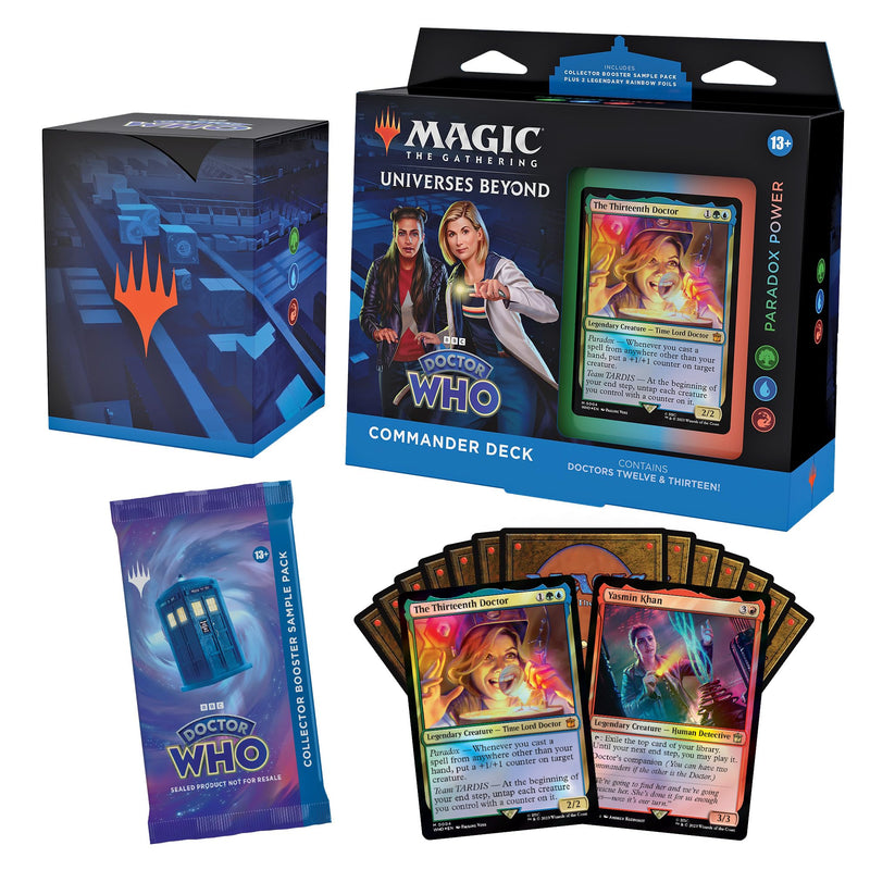 Magic The Gathering Doctor Who Commander Deck Bundle - Includes All 4 Decks (1 Masters of Evil, 1 Blast from The Past, 1 Timey-Wimey, and 1 Paradox Power Deck Set)