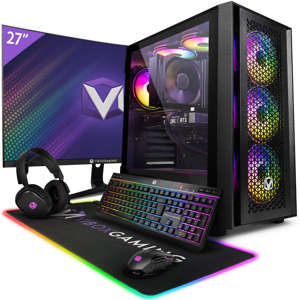 Vibox VIII-26 Gaming PC - 27" 165Hz Curved Monitor Bundle - Intel i9 11900F Processor - Nvidia RTX 3060 12GB Graphics Card - 32GB RAM - 1TB NVMe SSD - 600W PSU - Windows 11 - WiFi