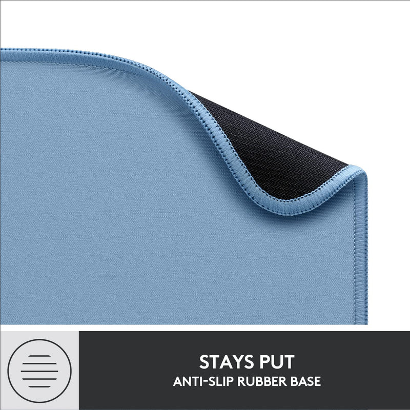 Logitech Mouse Pad - Studio Series, Computer Mouse Mat with Anti-slip Rubber Base, Easy Gliding, Spill-Resistant Surface, Durable Materials, Portable, in a Fresh Modern Design - Blue