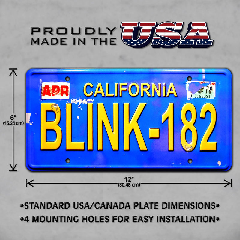 Celebrity Machines Blink 182 | Metal Stamped License Plate