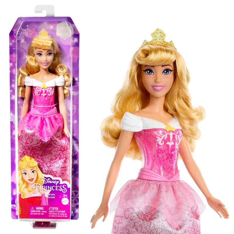 Mattel Disney Princess Dolls, Aurora Sleeping Beauty Posable Fashion Doll with Sparkling Clothing and Accessories, Disney Movie Toys, HLW09