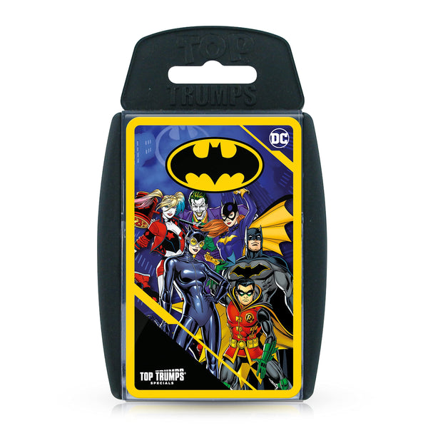 Top Trumps Batman Specials Card Game, DC Comics heroes and villains from Gotham City include Batman, The Joker, Deathstroke, Harley Quinn and Robin, gift and Toy for Boys and Girls Aged 6 plus