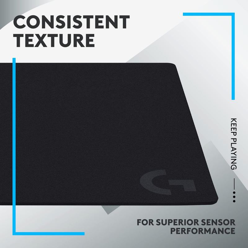 Logitech G G640 Large Cloth Gaming Mouse Pad, Optimised for Gaming Sensors, Moderate Surface Friction, Non-Slip Mouse Mat, Mac and PC Gaming Accessories, 460 x 400 x 3 mm