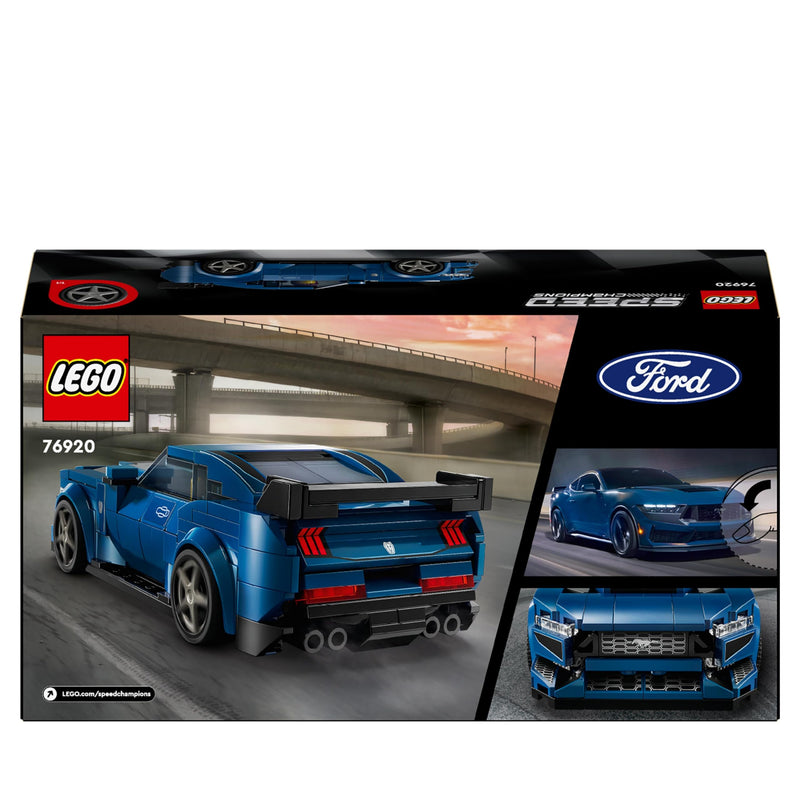 LEGO Speed Champions Ford Mustang Dark Horse Sports Car Toy Vehicle for 9 Plus Year Old Boys & Girls, Buildable Model Set with Driver Minifigure, Kids' Bedroom Decoration, Birthday Gift Idea 76920