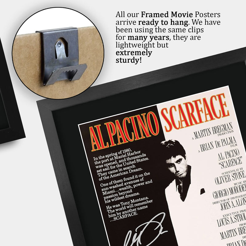 HWC Trading A3 FR Scarface Movie PosterAl Pacino Steven Bauer Michelle Pfeiffer Signed Gift FRAMED A3 Printed Autograph Film Gifts Print Photo Picture Display…