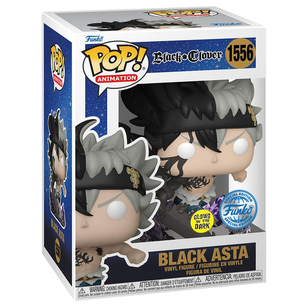 Funko Black Clover Black Asta Glow-in-The-Dark Pop! Vinyl Figure #1556 - Entertainment Earth Exclusive