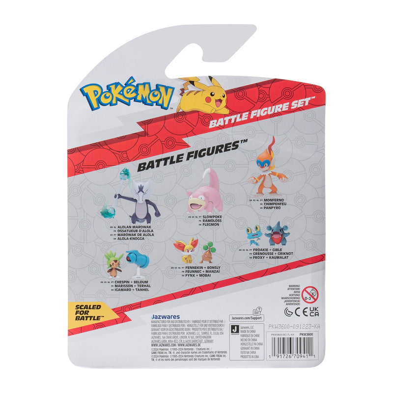 Pokémon Battle Figure 3 Pack - Features 2-Inch Magby and Squirtle and 3-Inch Alolan Marowak Battle Figures