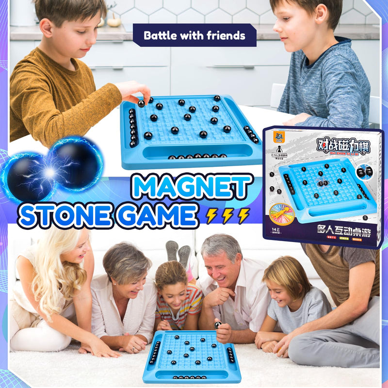 Upgraded Magnetic Chess Game, Magnet Game, Portable Magnetic Stones Game Chess Board, Fun Table Top Magnet Game Strategy Game for Kids & Adults Family Party Games.