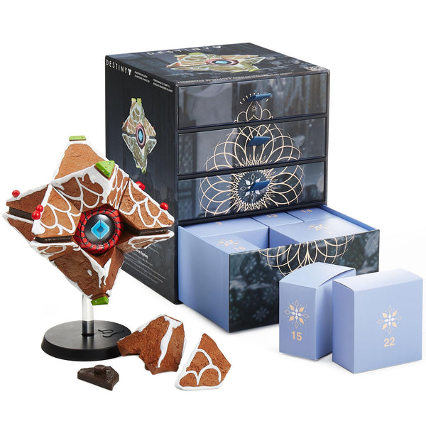 CC Countdown Characters by Numskull 2023 Destiny Gingerbread Ghost Shell Collectible Figure - Official Destiny Merchandise - Buildable Advent Calendar Statue