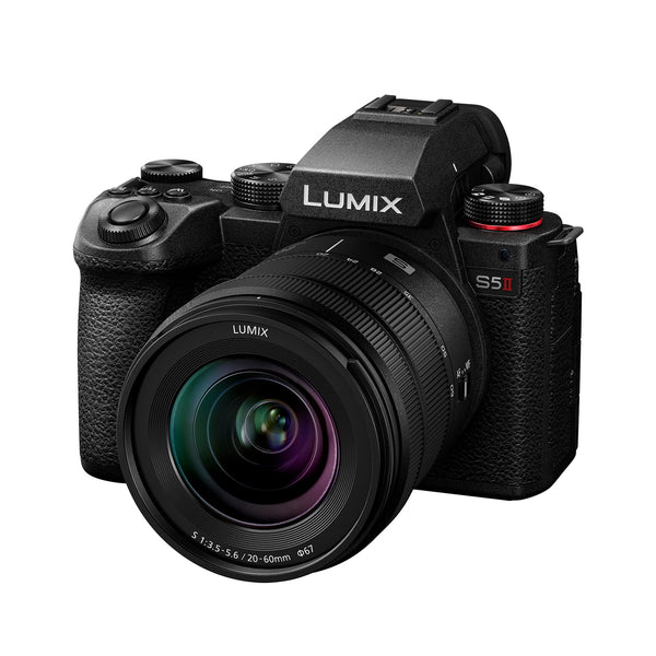 Panasonic LUMIX DC-S5 II Full Frame Mirrorless Camera with 20-60mm F3.5-5.6 Lens, 4K 60P and 6k 30P, Flip Screen, Wi-Fi, Active IS, Black