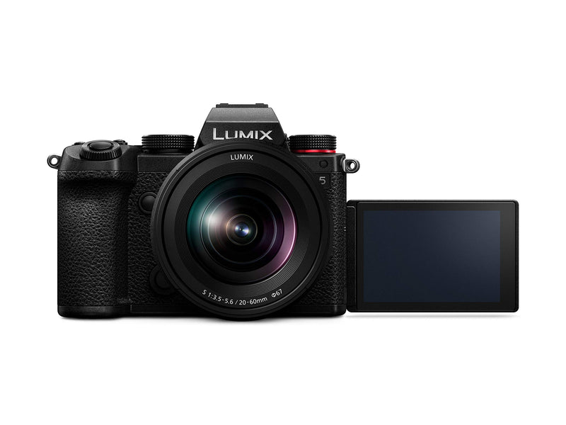 Panasonic LUMIX DC-S5 S5 Full Frame Mirrorless Camera body, 4K 60P Video Recording with Flip Screen and Wi-Fi, 20-60 mm Lens, 5-Axis Dual I.S, (Black), Plus Additional Battery Pack [Amazon Exclusive]