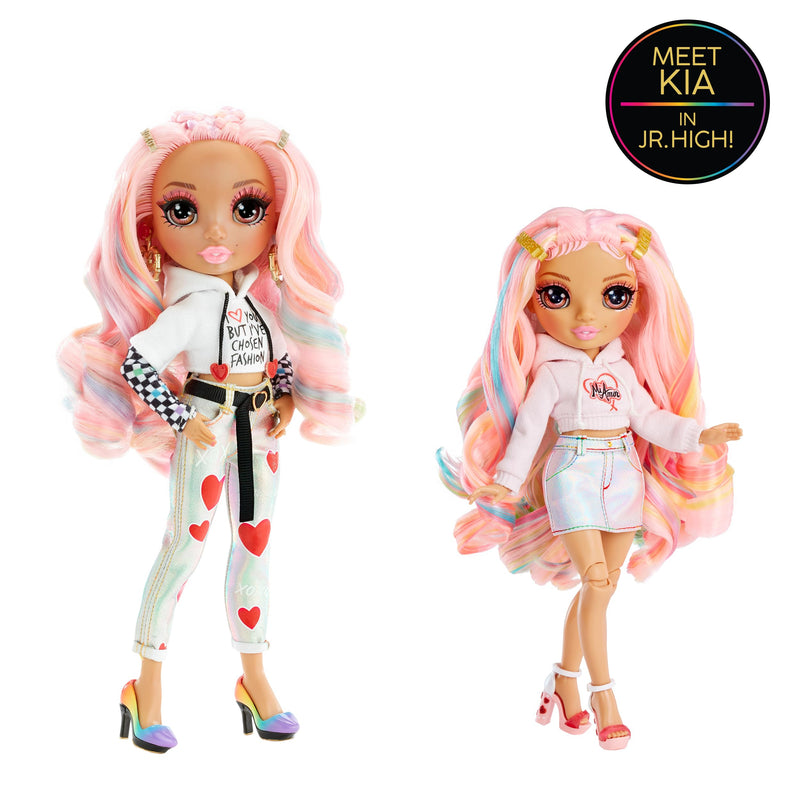 Rainbow Junior High Special Edition - KIA HART - 9"/22.86cm Pink Posable Fashion Doll with Accessories and Open/Close Soft Backpack - Great Toy Gift for Kids Ages 4-12