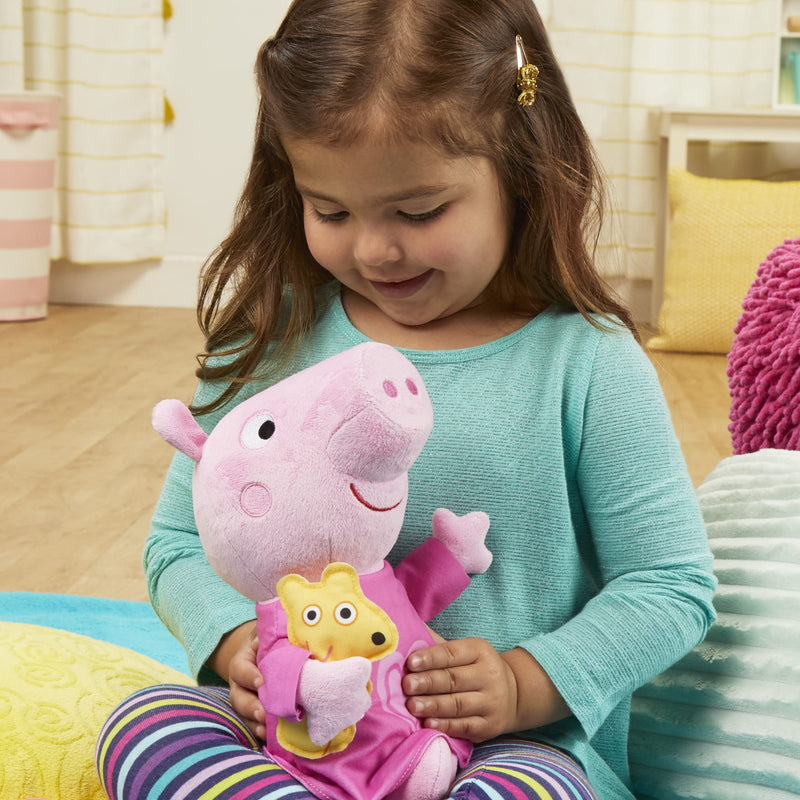 Peppa Pig Peppa’s Bedtime Lullabies Singing Plush Doll with Teddy Bear Accessory, 3 Songs, 3 Phrases, Ages 3 and Up